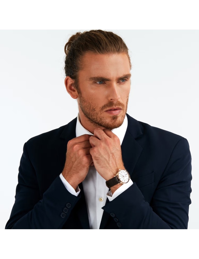 Orologio Philip Watch - Sunray Tempo e Data 39mm Rose Gold Bianco - 0