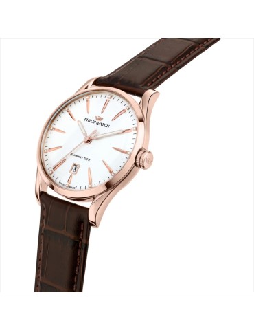 Philip Watch - Sunray Time and Date 39mm Rose Gold White - 0 2