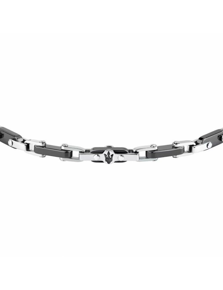 Bracciale Maserati - Catena - Acciaio Nero - Ceramica - JM226ATZ75