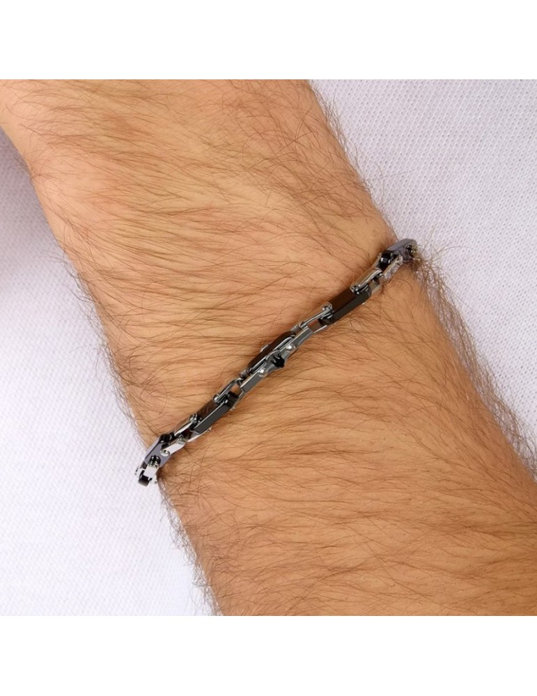 Bracciale Maserati - Catena - Acciaio Nero - Ceramica - JM226ATZ75