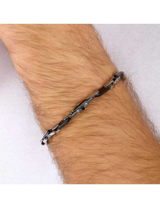 Bracciale Maserati - Catena - Acciaio Nero - Ceramica - JM226ATZ75