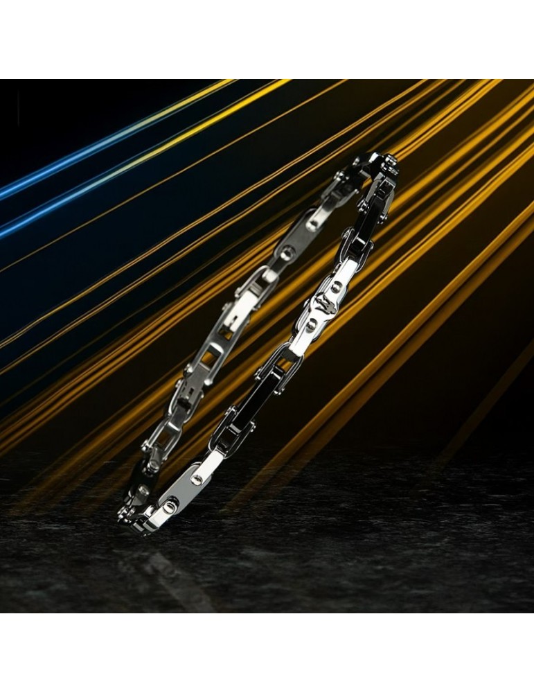 Bracciale Maserati - Catena - Acciaio Nero - Ceramica - JM226ATZ75