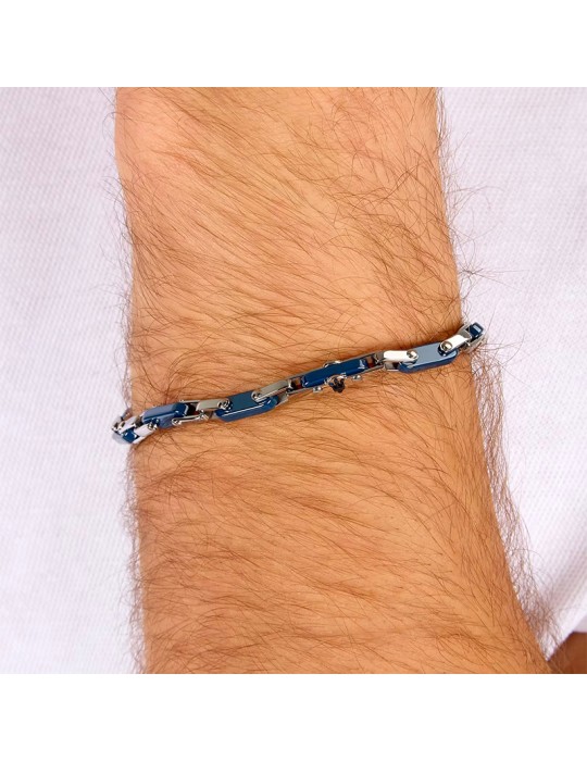 Bracciale Maserati - a Catena - Acciaio Blu - Ceramica - JM226ATZ76