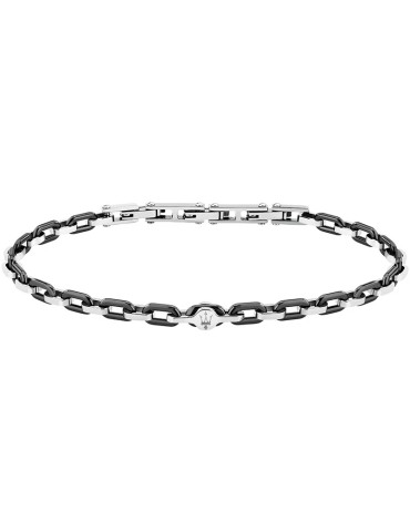Maserati Bracelet - Chain - Steel - Black Oval Links - JM226ATZ77