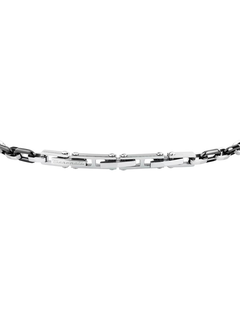 Maserati Bracelet - Chain - Steel - Black Oval Links - JM226ATZ77