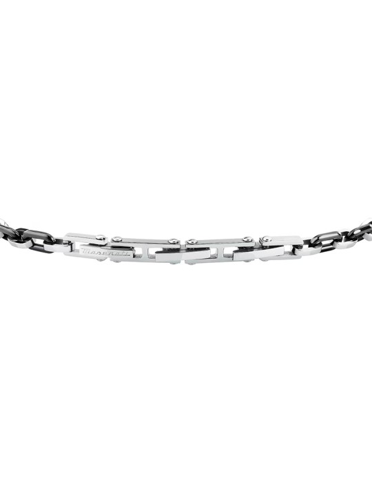 Maserati Bracelet - Chain - Steel - Black Oval Links - JM226ATZ77
