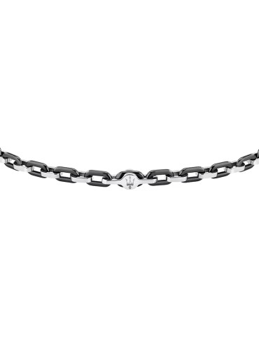 Maserati Bracelet - Chain - Steel - Black Oval Links - JM226ATZ77 2