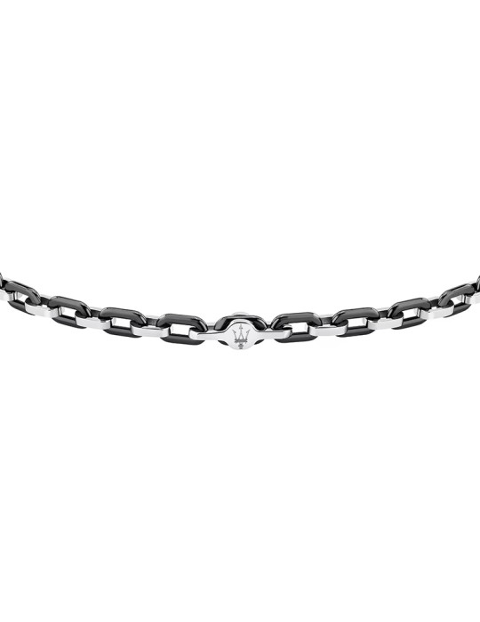 Maserati Bracelet - Chain - Steel - Black Oval Links - JM226ATZ77