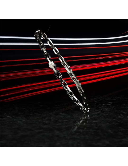 Maserati Bracelet - Chain - Steel - Black Oval Links - JM226ATZ77