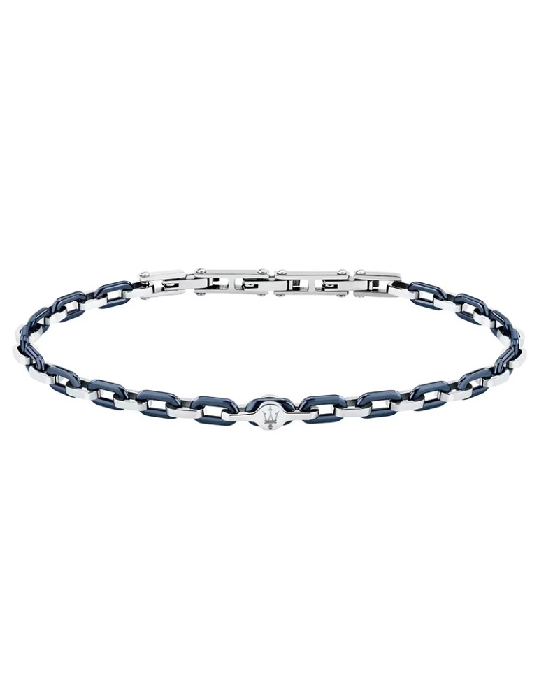 Maserati Bracelet - Chain - Steel - Blue Oval Links - JM226ATZ78