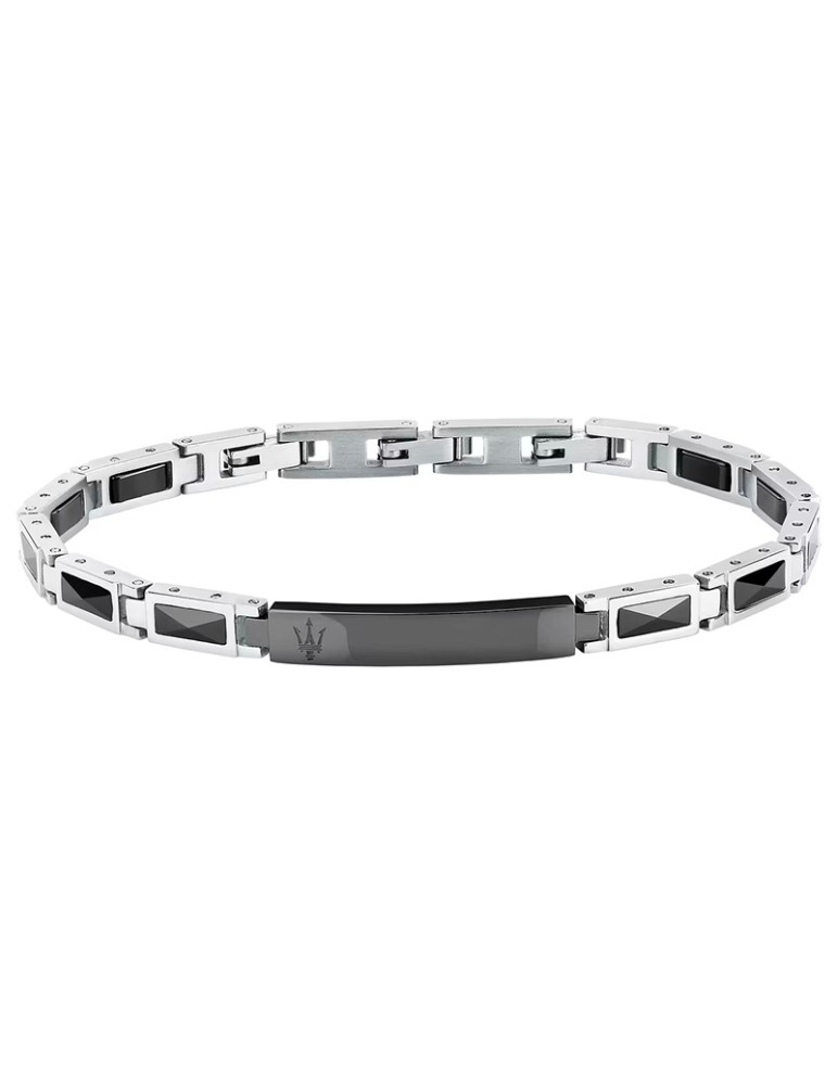 Bracciale Maserati - Acciaio - Elementi - Ceramica Nera - JM226ATZ79