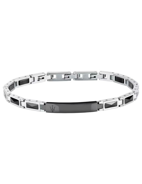Bracciale Maserati - Acciaio - Elementi - Ceramica Nera - JM226ATZ79