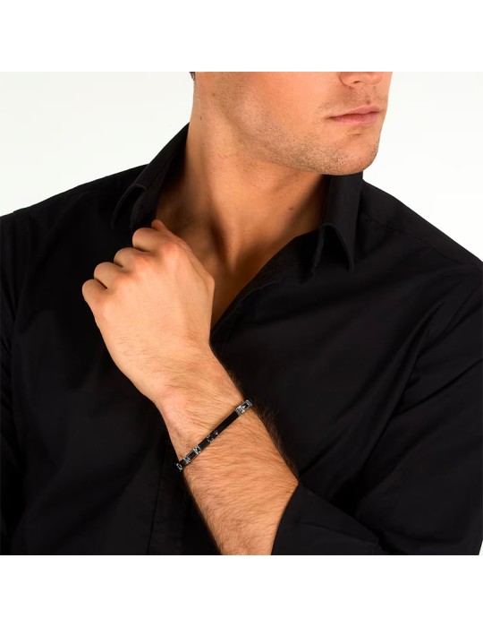 Bracciale Maserati - Acciaio - Elementi - Ceramica Nera - JM226ATZ79