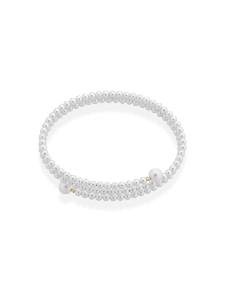 Bracciale Lelune - Aurora in Perle Coltivate d'Acqua Dolce 3 - 3,5 mm ed Elementi in Oro Giallo 18 Carati - 0