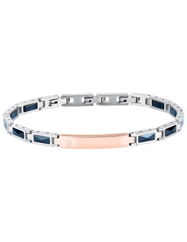 Bracciale Maserati - Acciaio 316L -Elementi in Ceramica Blu-JM226ATZ80