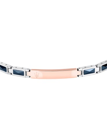 Bracciale Maserati - Acciaio 316L -Elementi in Ceramica Blu-JM226ATZ80 2