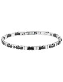 Bracciale Maserati -Acciaio 316L-Maglie Silver-Inserti Neri-JM226ATZ81