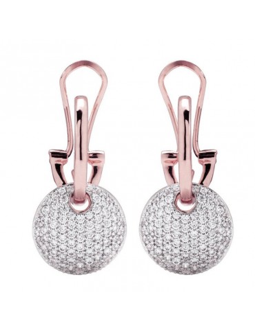 Orecchini Bronzallure Altissima-Medaglione Pavè di Zirconi-WSBZ00568WR