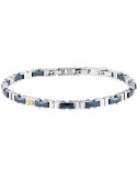 Bracciale Maserati - Acciaio 316L-Maglie Silver-Inserti Blu-JM226ATZ82