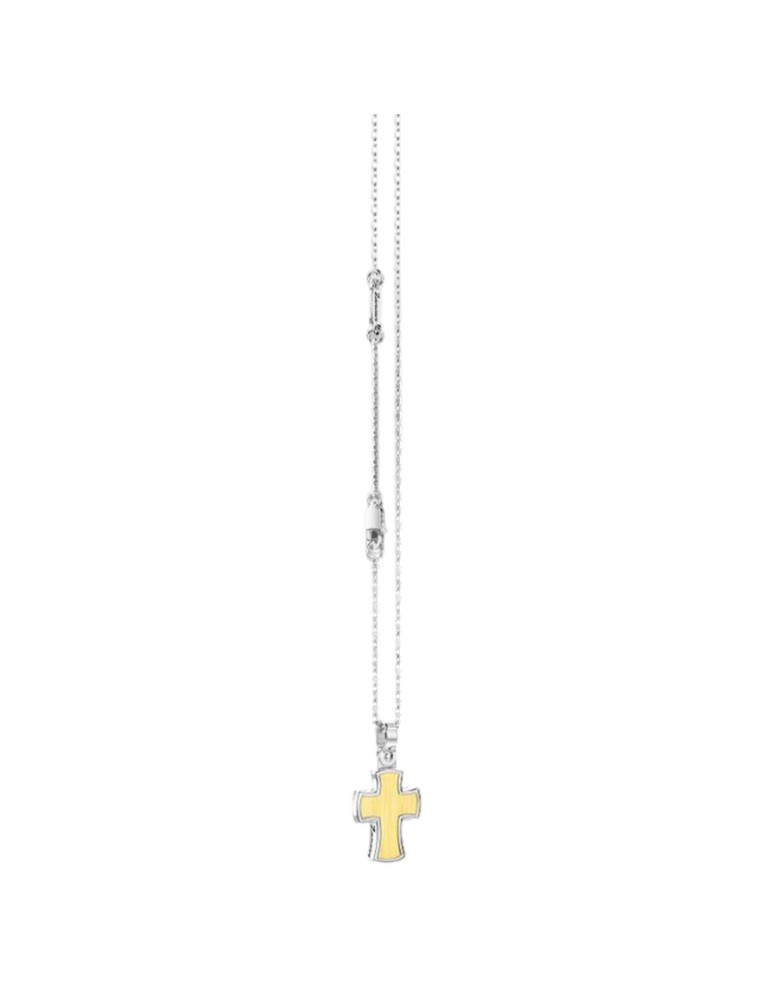 Zancan Necklace - Chain - 925% Silver - 18K Gold Cross - ESC271G