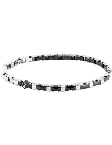 Maserati Bracelet - Chain - 316L Steel - Black Inserts - JM226ATZ83