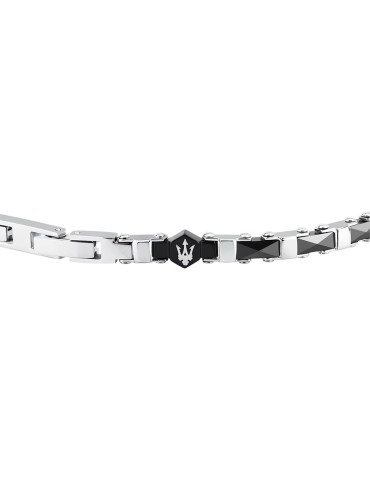 Maserati Bracelet - Chain - 316L Steel - Black Inserts - JM226ATZ83 2