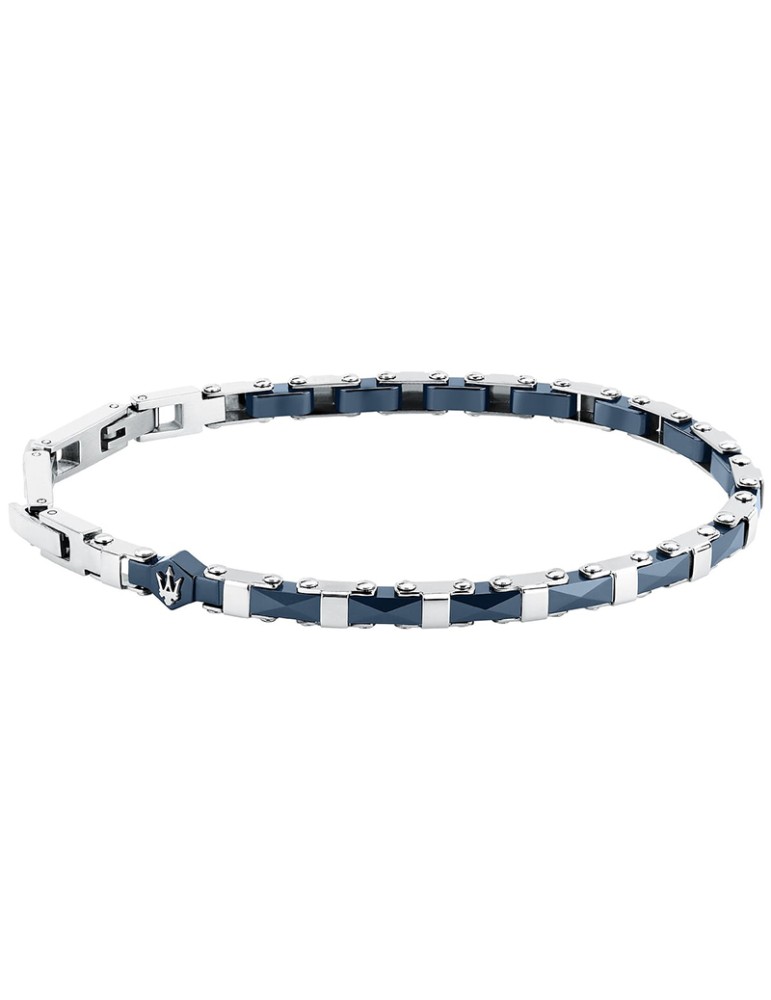 Bracciale Maserati - a Catena - Acciaio 316L - Inserti Blu -JM226ATZ84