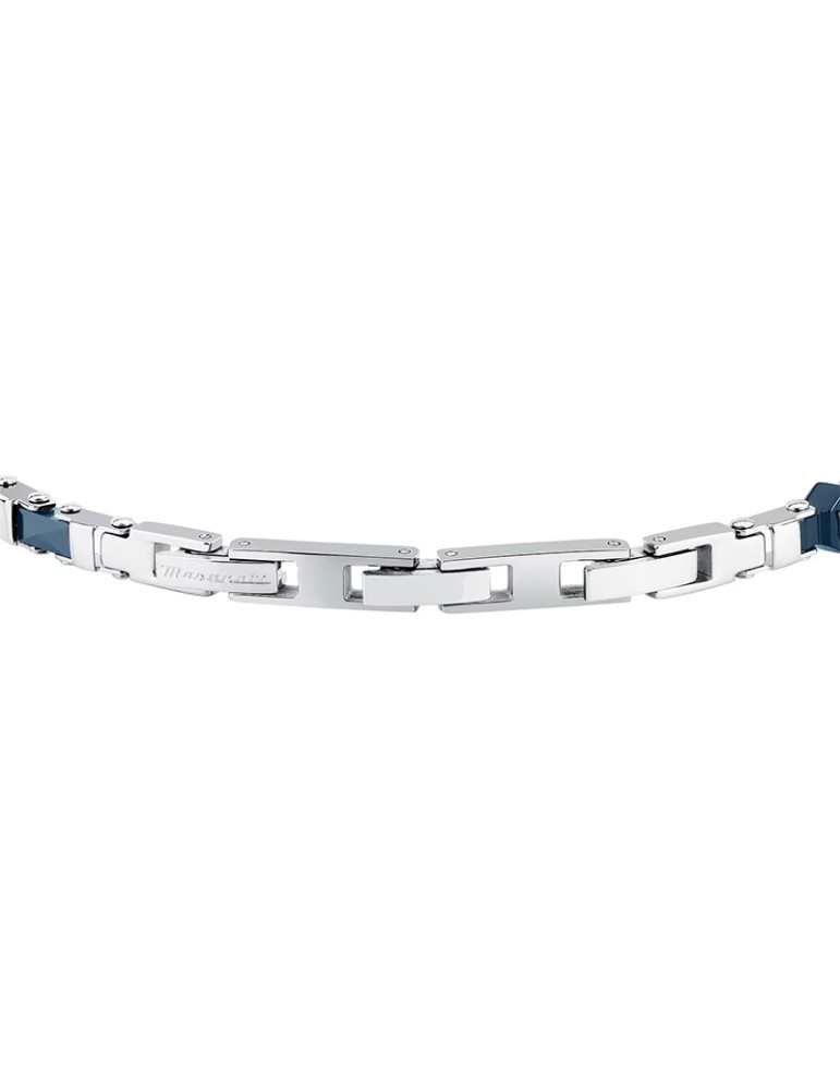 Bracciale Maserati - a Catena - Acciaio 316L - Inserti Blu -JM226ATZ84