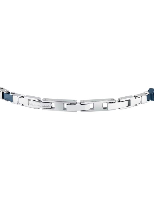 Bracciale Maserati - a Catena - Acciaio 316L - Inserti Blu -JM226ATZ84
