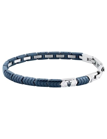 Bracciale Maserati -Ceramic-Acciaio 316L-Fila di Maglie Blu-JM226ATZ87