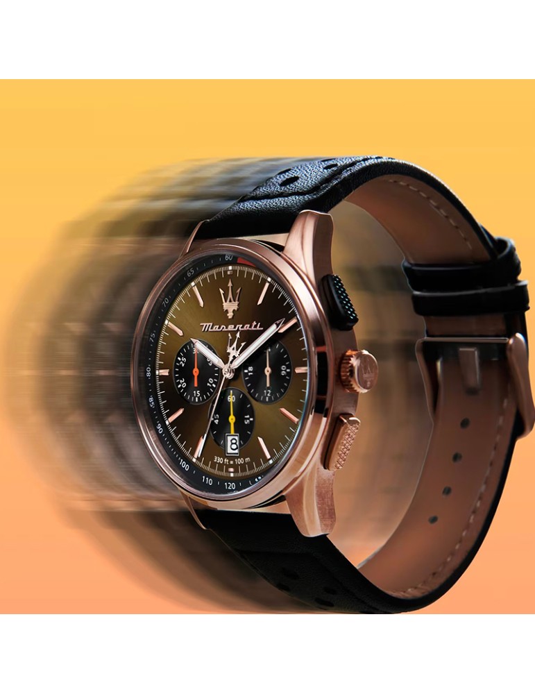 Orologio Maserati - Cronografo - Nero - 42mm - Marrone - R8871624011