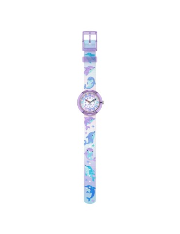 Orologio Flik Flak - Happy Dolphins - 32mm -Viola - Delfini-ZFBNP255 2