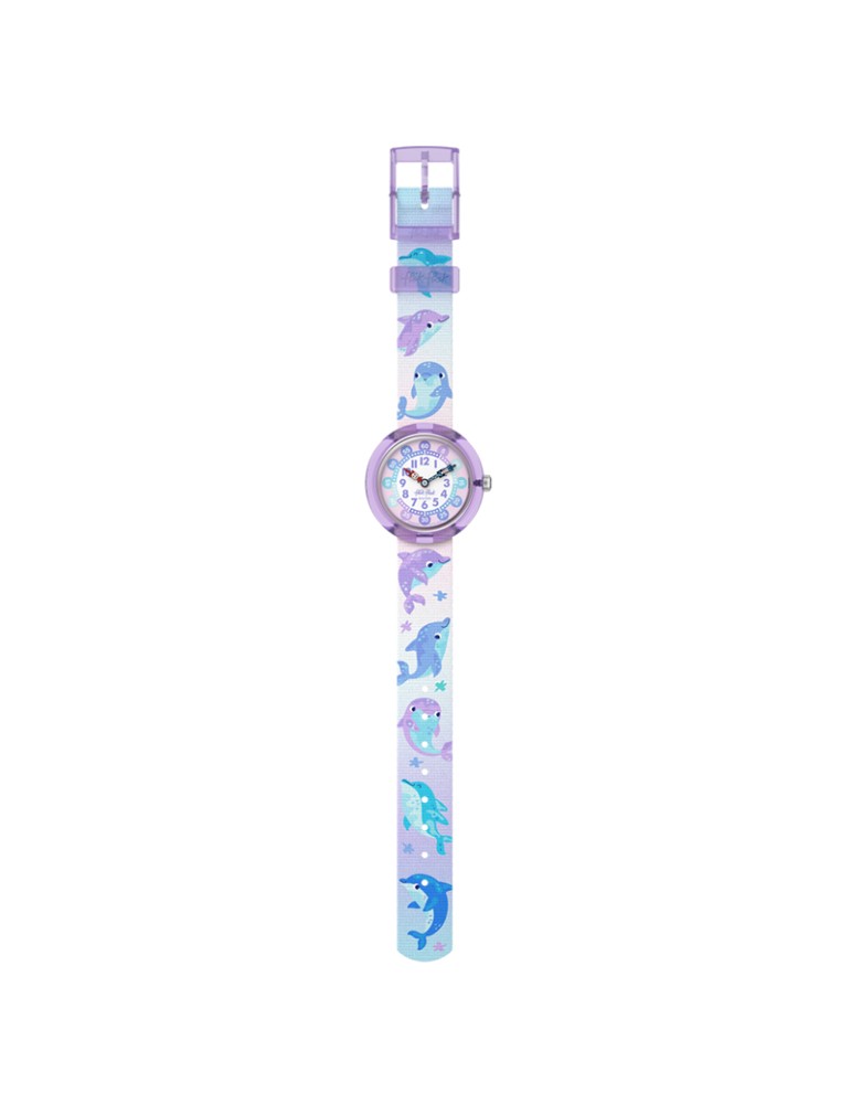 Orologio Flik Flak - Happy Dolphins - 32mm -Viola - Delfini-ZFBNP255