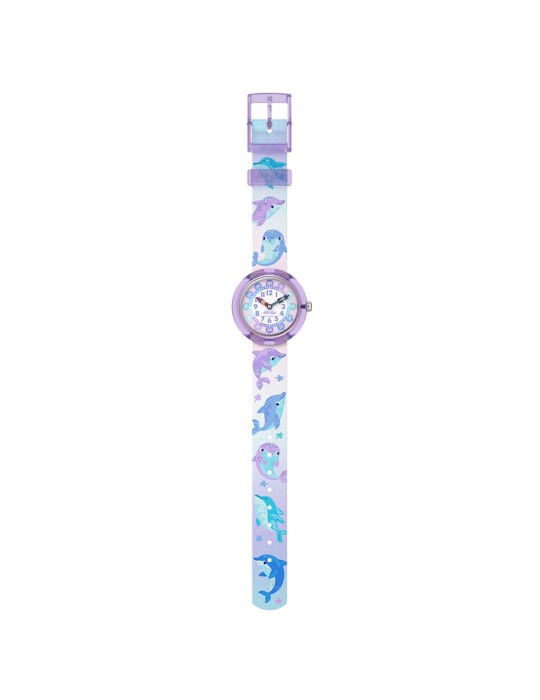 Orologio Flik Flak - Happy Dolphins - 32mm -Viola - Delfini-ZFBNP255