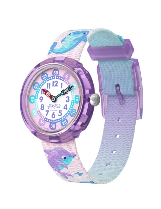 Orologio Flik Flak - Happy Dolphins - 32mm -Viola - Delfini-ZFBNP255