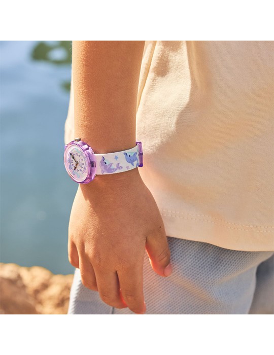 Flik Flak Watch - Happy Dolphins - 32mm - Purple - Dolphins-ZFBNP255