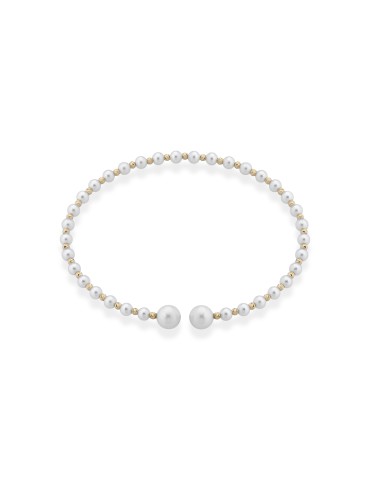 Lelune - Aurora Bracelet in 3 - 3.5 mm Freshwater Cultured Pearls and 18K Yellow Gold Elements - 0