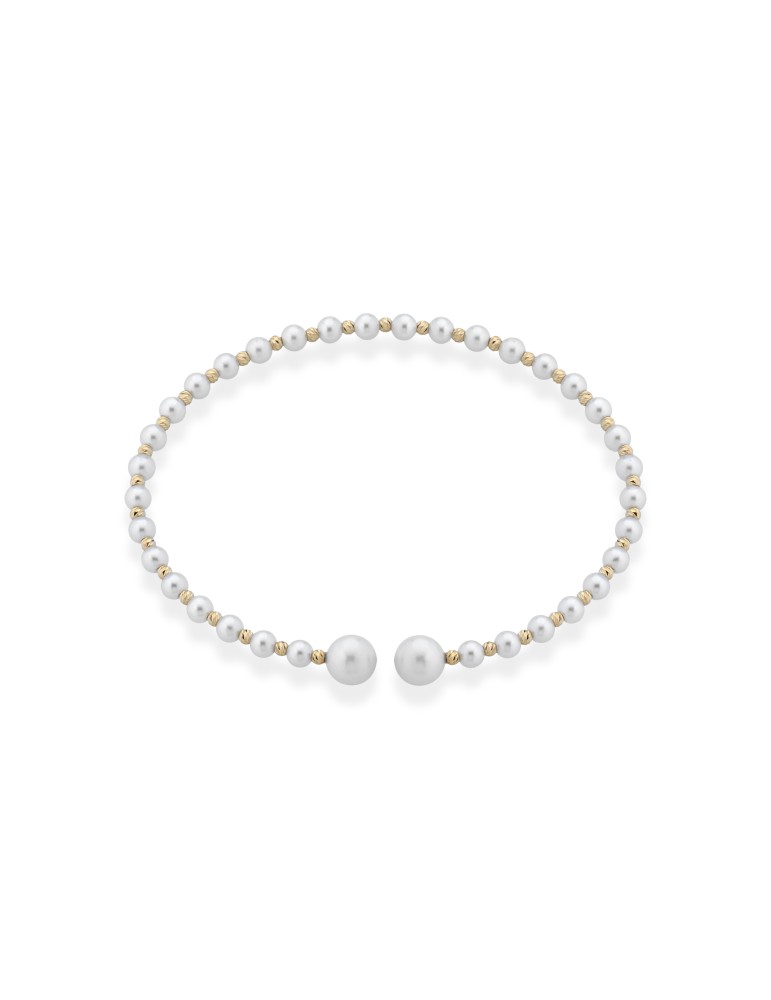 Bracciale Lelune - Aurora in Perle Coltivate d'Acqua Dolce 3 - 3,5 mm ed Elementi in Oro Giallo 18 Carati - 0
