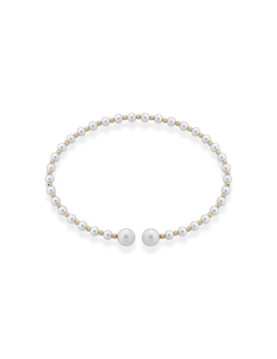 Bracciale Lelune - Aurora in Perle Coltivate d'Acqua Dolce 3 - 3,5 mm ed Elementi in Oro Giallo 18 Carati - 0