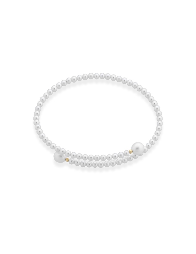 Bracciale Lelune - Aurora in Perle Coltivate d'Acqua Dolce 3 - 3,5 mm ed Elementi in Oro Giallo 18 Carati - 0