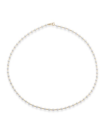 Lelune - Aurora Choker in 3 - 3.5 mm Freshwater Cultured Pearls and 18K Yellow Gold Elements - 0
