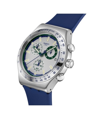 Swatch Watch - Blue Reflective - Chronograph -Silver-43mm-Blue-YVS539 2