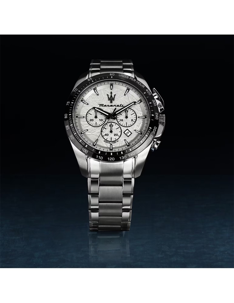 Orologio Maserati - Cronografo - Silver -45mm-Lunetta Nera-R8873612068