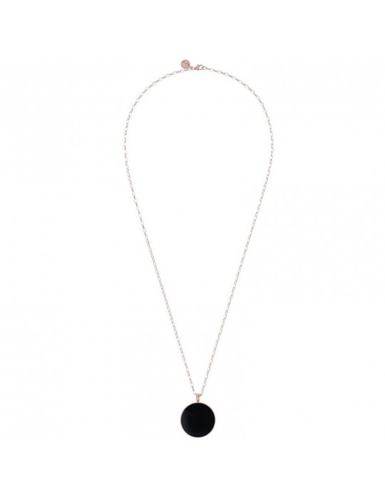 Collana Bronzallure - Alba - Pendente Disco Maxi Onice Nero-WSBZ00708B