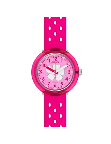 Flik Flak-Fizz Watch in Hibiscus-Pink-32mm-Flower Printed-ZFCNP005