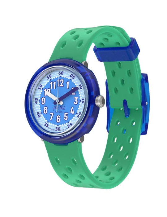 Orologio Flik Flak - Fizz in Waves - Verde - 32mm - Blu - ZFCNP006