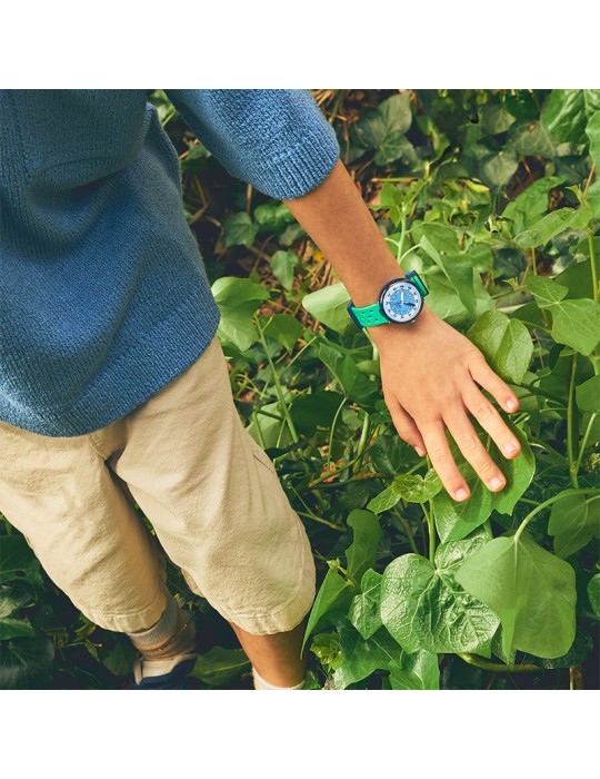 Orologio Flik Flak - Fizz in Waves - Verde - 32mm - Blu - ZFCNP006