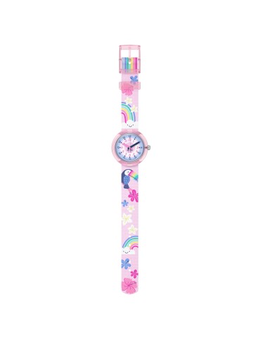 Flik Flak Watch - Pink - 32mm - Toucan and Rainbows - ZFPNP185 2