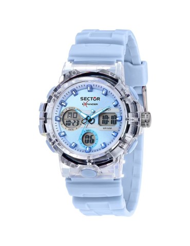 Orologio Sector - Ex-46 Digitale Tempo e Data 43mm Azzurro-R3251242503
