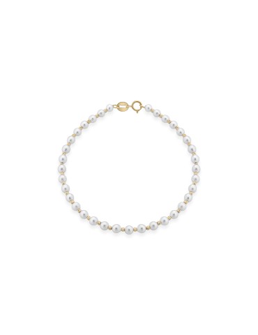 Bracciale Lelune - Aurora in Perle Coltivate d'Acqua Dolce 3 - 3,5 mm ed Elementi in Oro Giallo 18 Carati - 0